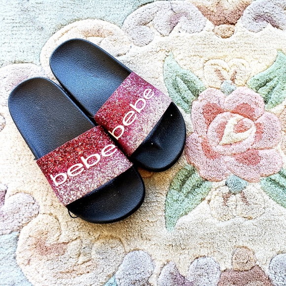 Bebe Shoes Bebe Pink Ombre Glitter Fraida Sandals Slides Poshmark
